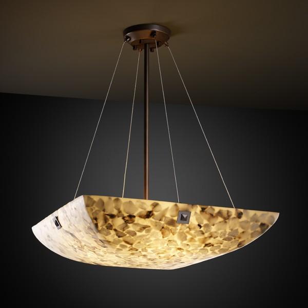 18" LED Pendant Bowl w/ PAIR CYLINDRICAL FINIALS