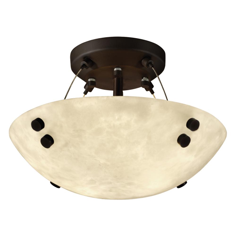 14" Semi-Flush Bowl w/ Finials