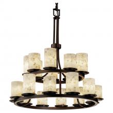 Justice Design Group ALR-8767-10-DBRZ - Dakota 21-Light 2-Tier Ring Chandelier