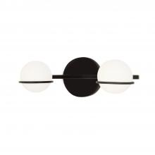 Justice Design Group FSN-4162-OPAL-MBLK - Centric 2-Light Bath Bar