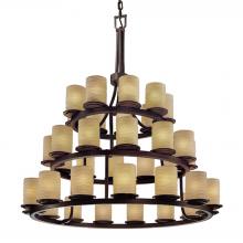 Justice Design Group POR-8712-10-WAVE-DBRZ - Dakota 36-Light 3-Tier Ring Chandelier