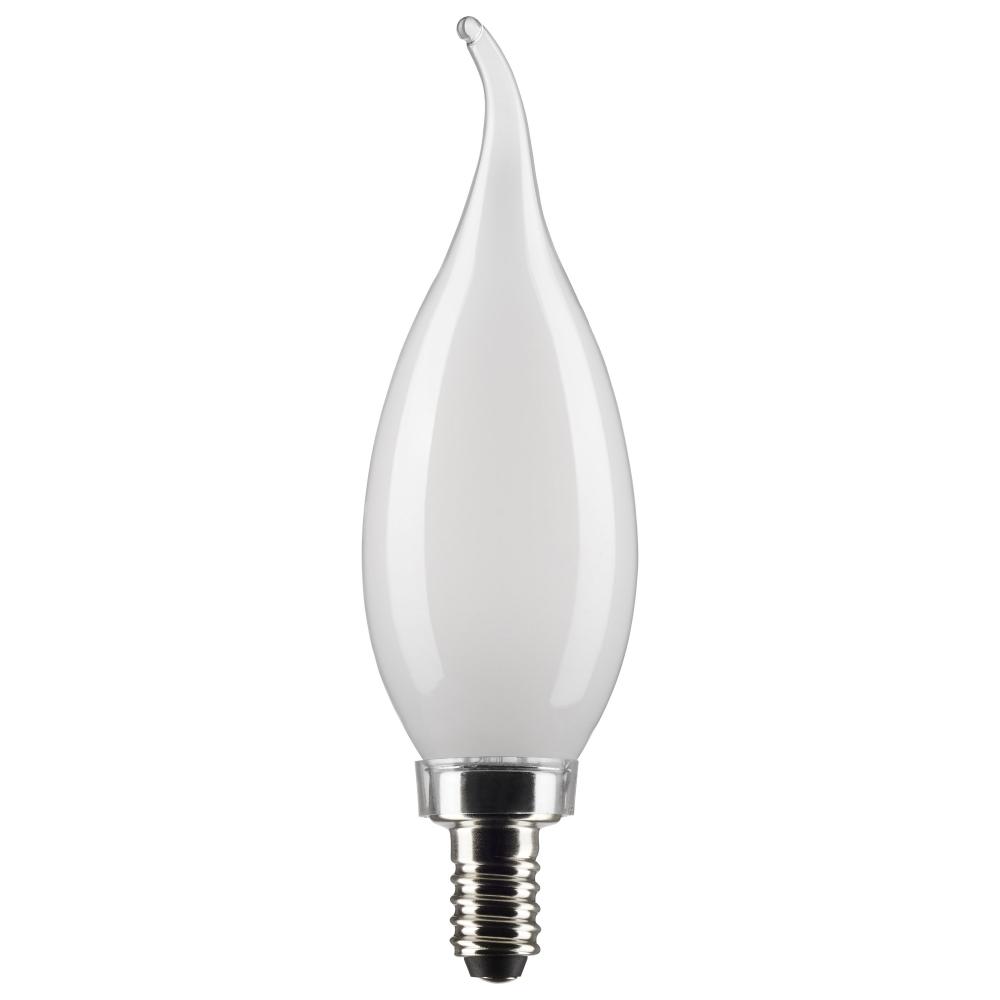 4 Watt CA10 LED; Frost; Candelabra base; 90 CRI; 2700K; 120 Volt