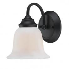 Westinghouse 6117300 - 1 Light Wall Fixture Matte Black Finish White Opal Glass