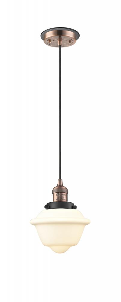 Oxford - 1 Light - 7 inch - Antique Copper - Cord hung - Mini Pendant