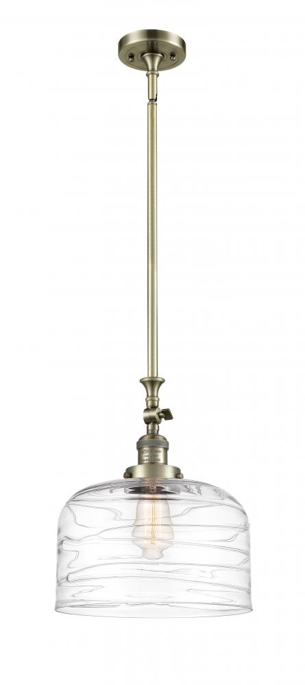 Bell - 1 Light - 12 inch - Antique Brass - Stem Hung - Mini Pendant