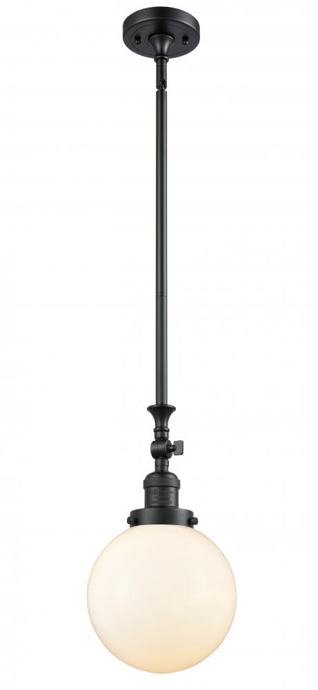 Beacon - 1 Light - 8 inch - Matte Black - Stem Hung - Mini Pendant