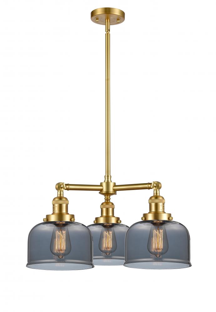 Bell - 3 Light - 22 inch - Satin Gold - Stem Hung - Chandelier