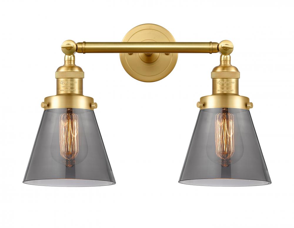 Cone - 2 Light - 16 inch - Satin Gold - Bath Vanity Light