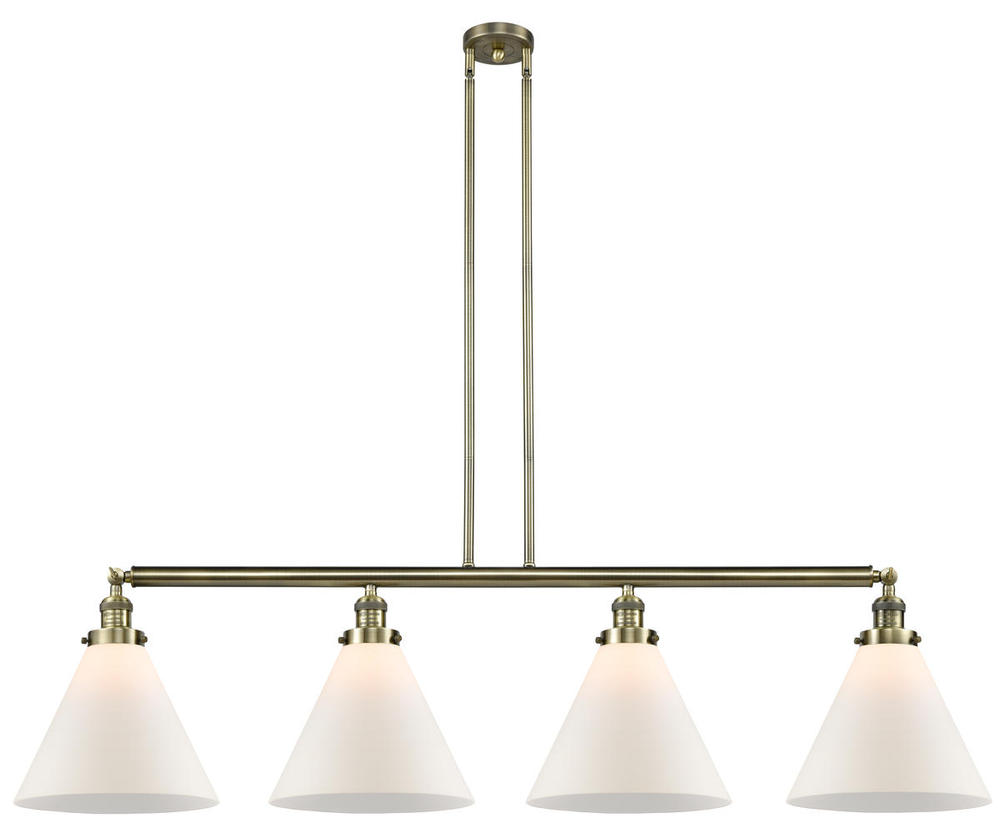 Cone - 4 Light - 56 inch - Matte Black - Stem Hung - Island Light