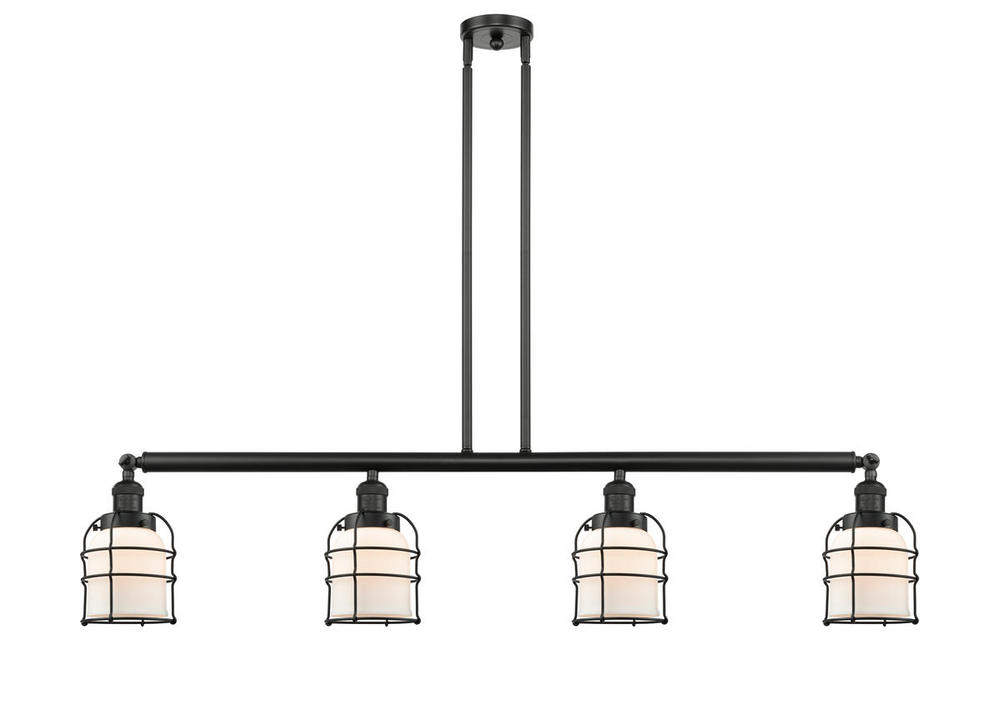 Bell Cage - 4 Light - 50 inch - Matte Black - Stem Hung - Island Light