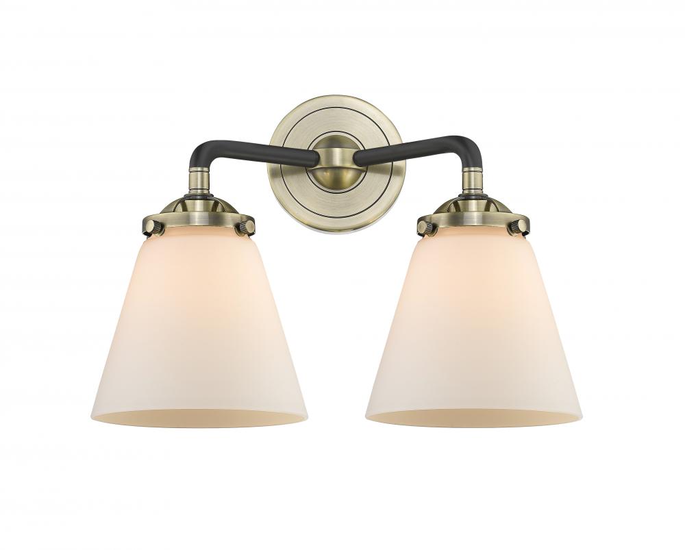 Cone - 2 Light - 14 inch - Black Antique Brass - Bath Vanity Light