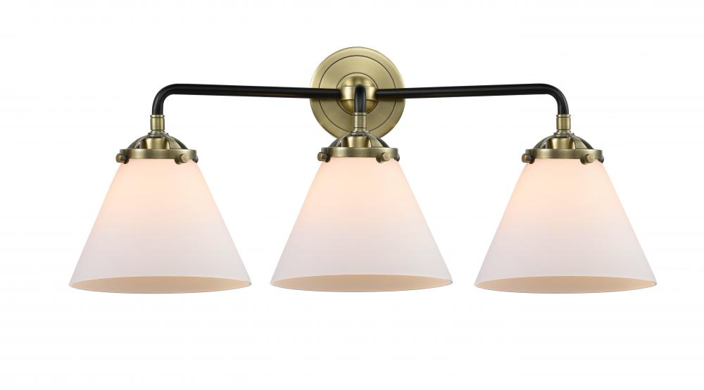 Cone - 3 Light - 26 inch - Black Antique Brass - Bath Vanity Light