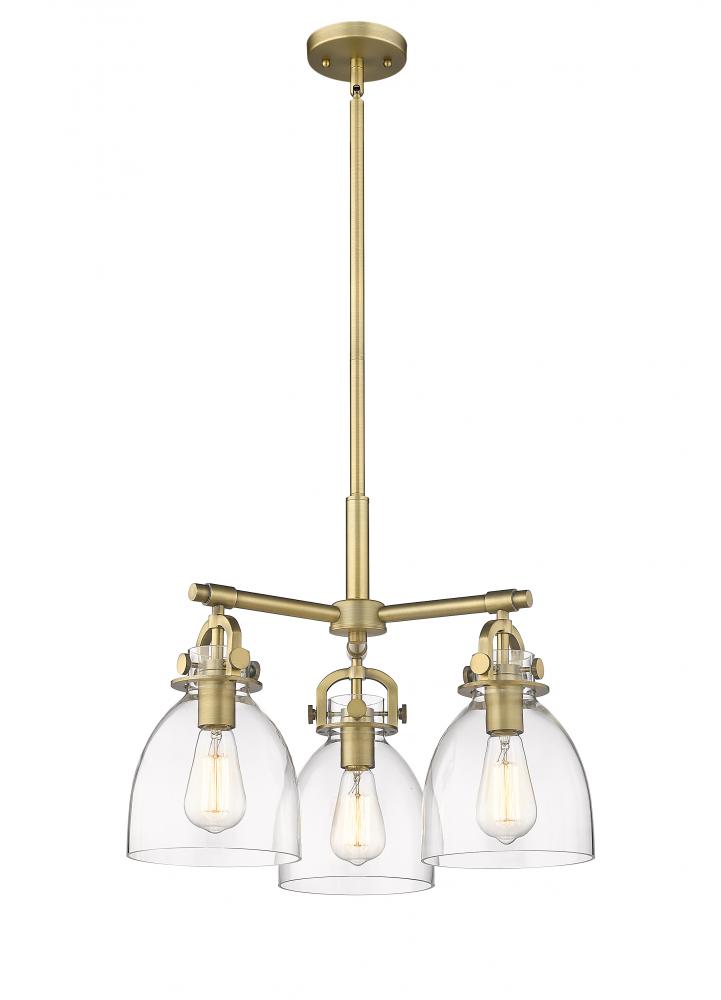 Newton Bell - 3 Light - 21 inch - Brushed Brass - Pendant