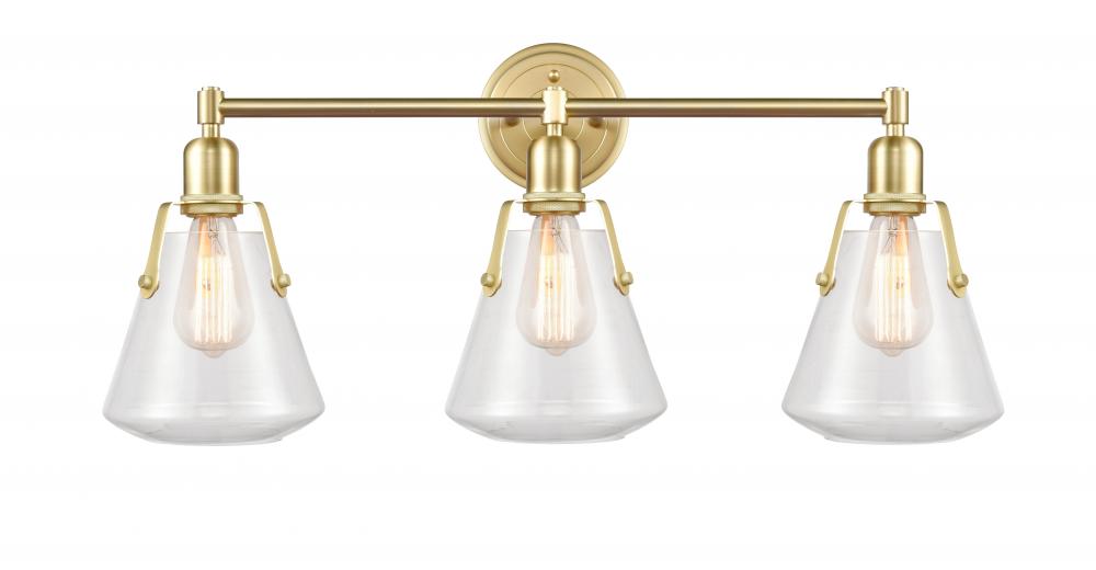 Luna - 3 Light - 29 inch - Satin Brass - Bath Vanity Light