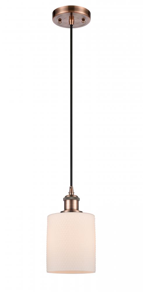 Cobbleskill - 1 Light - 5 inch - Antique Copper - Cord hung - Mini Pendant