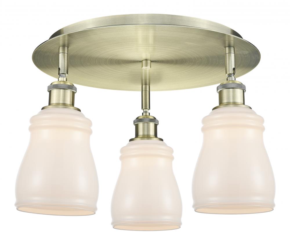 Ellery - 3 Light - 17 inch - Antique Brass - Flush Mount