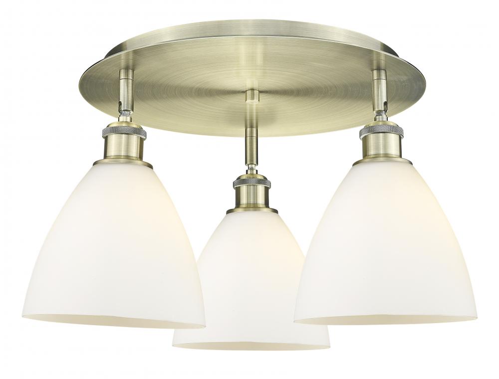 Bristol - 3 Light - 19 inch - Antique Brass - Flush Mount