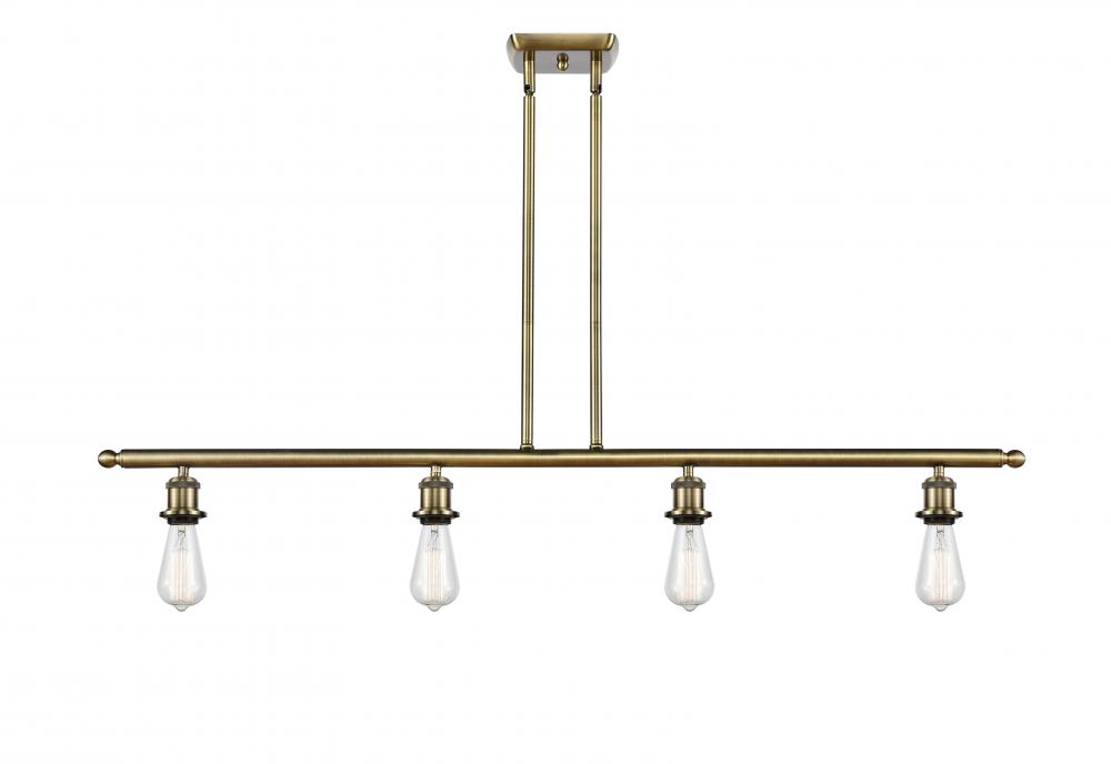 Bare Bulb - 4 Light - 48 inch - Antique Brass - Cord hung - Island Light