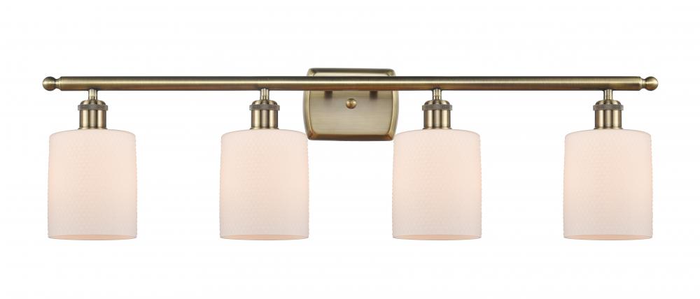 Cobbleskill - 4 Light - 35 inch - Antique Brass - Bath Vanity Light