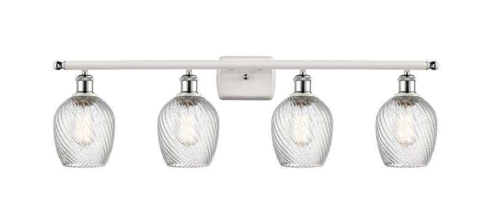 Salina - 4 Light - 36 inch - White Polished Chrome - Bath Vanity Light