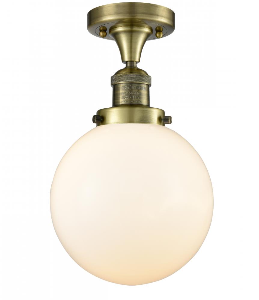 Beacon - 1 Light - 8 inch - Antique Brass - Semi-Flush Mount