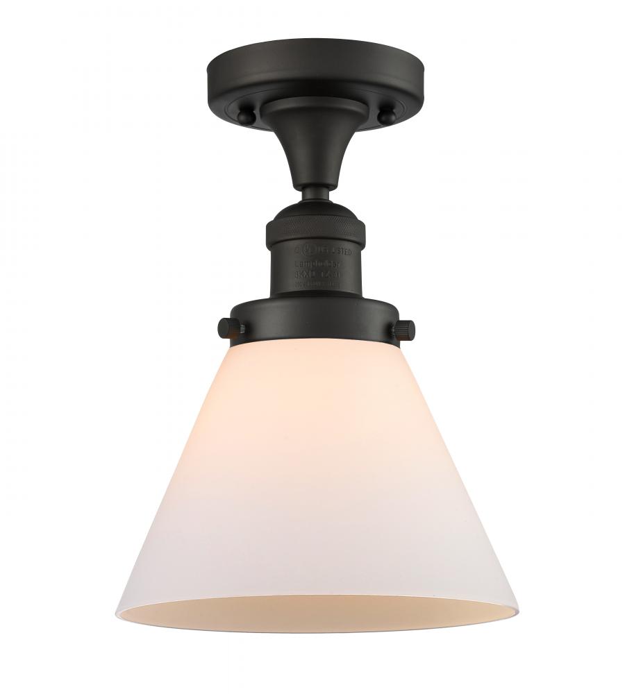 Cone - 1 Light - 8 inch - Oil Rubbed Bronze - Semi-Flush Mount