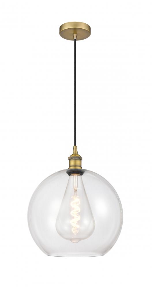 Athens - 1 Light - 12 inch - Brushed Brass - Cord hung - Mini Pendant