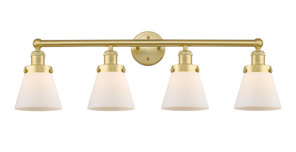 Cone - 4 Light - 33 inch - Satin Gold - Bath Vanity Light