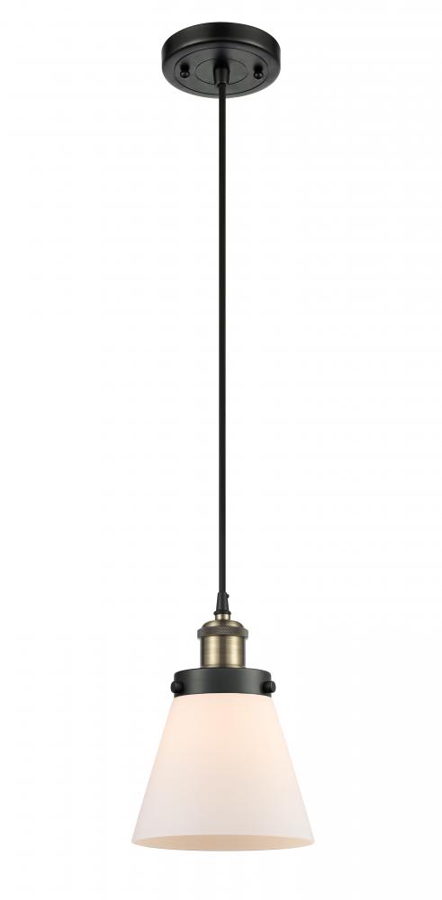 Cone - 1 Light - 6 inch - Black Antique Brass - Cord hung - Mini Pendant