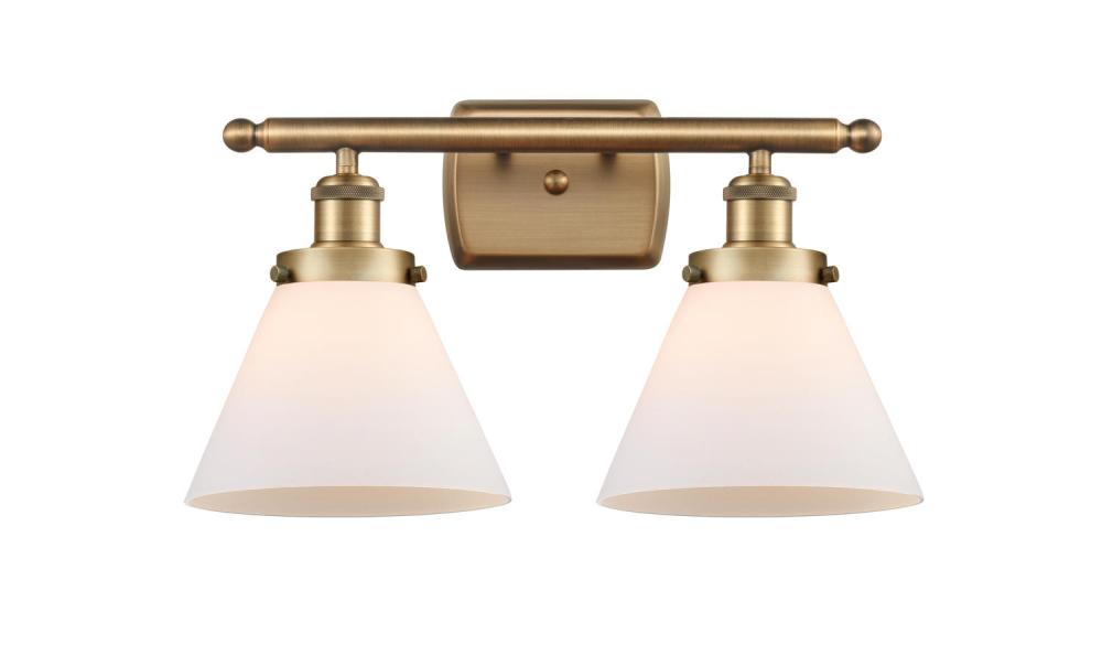 Cone - 2 Light - 18 inch - Brushed Brass - Bath Vanity Light