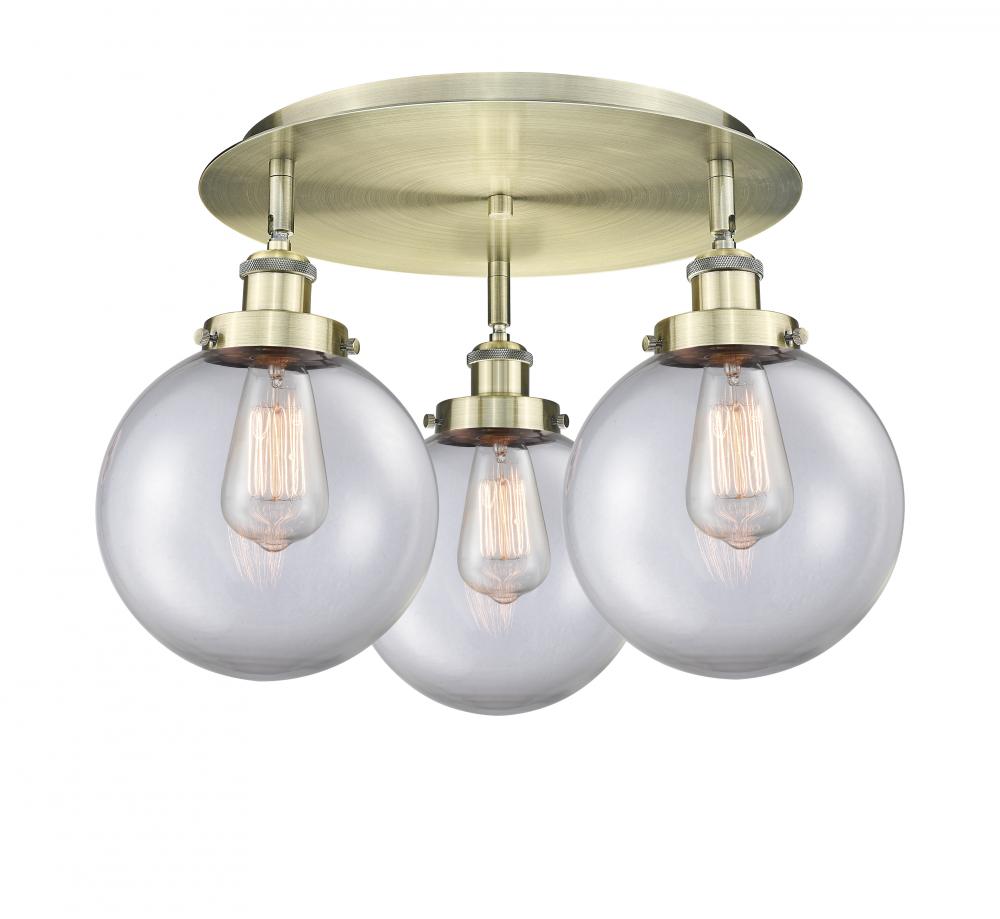 Whitney - 3 Light - 20 inch - Antique Brass - Flush Mount