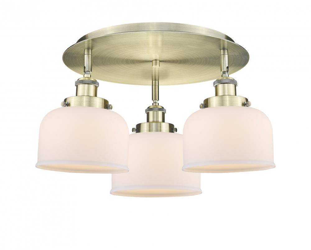 Cone - 3 Light - 20 inch - Antique Brass - Flush Mount