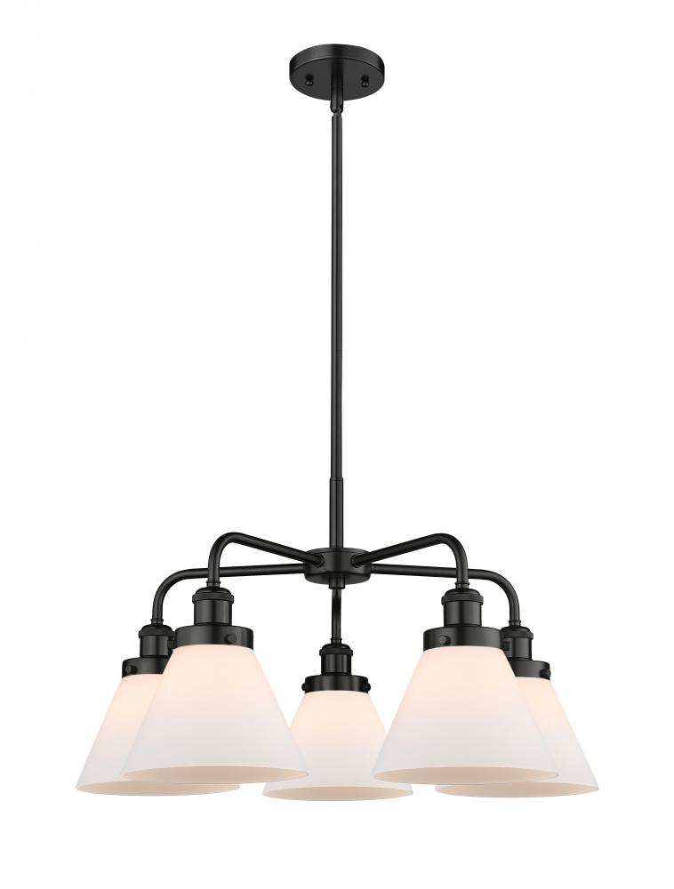 Cone - 5 Light - 26 inch - Matte Black - Chandelier