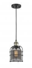 Innovations Lighting 201C-BAB-G53-CE - Bell Cage - 1 Light - 6 inch - Black Antique Brass - Cord hung - Mini Pendant