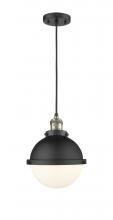 Innovations Lighting 201C-BAB-HFS-81-BK - Hampden - 1 Light - 9 inch - Black Antique Brass - Cord hung - Mini Pendant