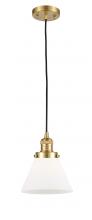 Innovations Lighting 201C-SG-G41 - Cone - 1 Light - 8 inch - Satin Gold - Cord hung - Mini Pendant