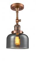 Innovations Lighting 201F-AC-G73 - Bell - 1 Light - 8 inch - Antique Copper - Semi-Flush Mount