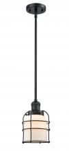 Innovations Lighting 201S-BK-G51-CE - Bell Cage - 1 Light - 6 inch - Matte Black - Stem Hung - Mini Pendant