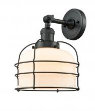 Innovations Lighting 203-BK-G71-CE - Bell Cage - 1 Light - 9 inch - Matte Black - Sconce