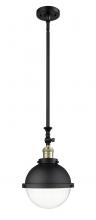 Innovations Lighting 206-BAB-HFS-82-BK - Hampden - 1 Light - 9 inch - Black Antique Brass - Stem Hung - Mini Pendant