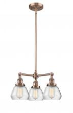 Innovations Lighting 207-AC-G172 - Fulton - 3 Light - 22 inch - Antique Copper - Stem Hung - Chandelier