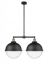 Innovations Lighting 209-BAB-HFS-124-BK - Hampden - 2 Light - 18 inch - Black Antique Brass - Stem Hung - Island Light