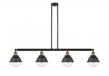 Innovations Lighting 214-BAB-HFS-62-BK-LED - Hampden - 4 Light - 52 inch - Black Antique Brass - Stem Hung - Island Light