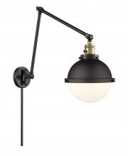 Innovations Lighting 238-BAB-HFS-81-BK - Hampden - 1 Light - 9 inch - Black Antique Brass - Swing Arm