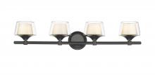 Innovations Lighting 311-4W-BK-CLW-LED - Laguna - 4 Light - 33 inch - Black - Bath Vanity Light