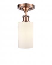 Innovations Lighting 516-1C-AC-G801 - Clymer - 1 Light - 4 inch - Antique Copper - Semi-Flush Mount