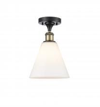 Innovations Lighting 516-1C-BAB-GBC-81 - Berkshire - 1 Light - 8 inch - Black Antique Brass - Semi-Flush Mount