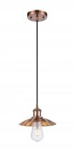 Innovations Lighting 516-1P-AC-M17-AC - Scallop - 1 Light - 8 inch - Antique Copper - Cord Hung - Mini Pendant