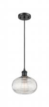 Innovations Lighting 516-1P-BK-G555-8CL - Ithaca - 1 Light - 8 inch - Matte Black - Cord hung - Mini Pendant