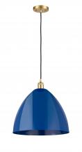 Innovations Lighting 516-1P-SG-MBD-16-BL - Plymouth - 1 Light - 16 inch - Satin Gold - Cord hung - Mini Pendant